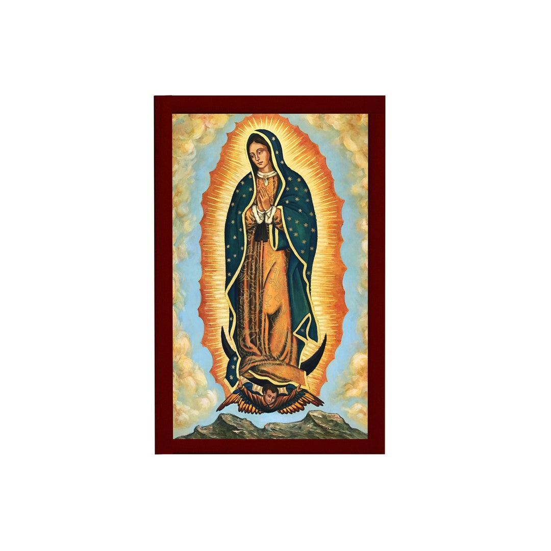 Our Lady of Guadalupe Icon, Handmade Catholic Icon of Virgin Mary De ...