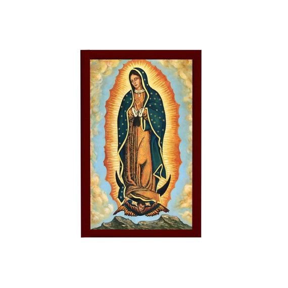 Our Lady of Guadalupe Icon, Handmade Catholic Icon of Virgin Mary