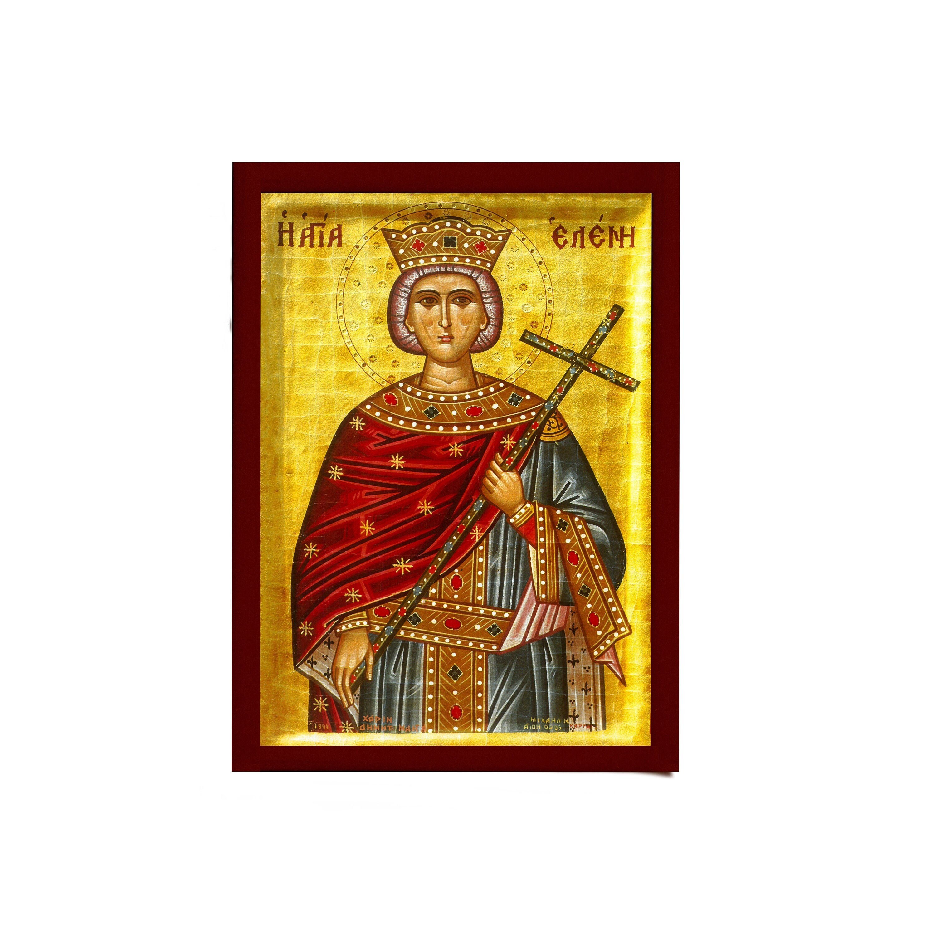 Saint Helen Icon Handmade Greek Christian Orthodox Icon of St Etsy