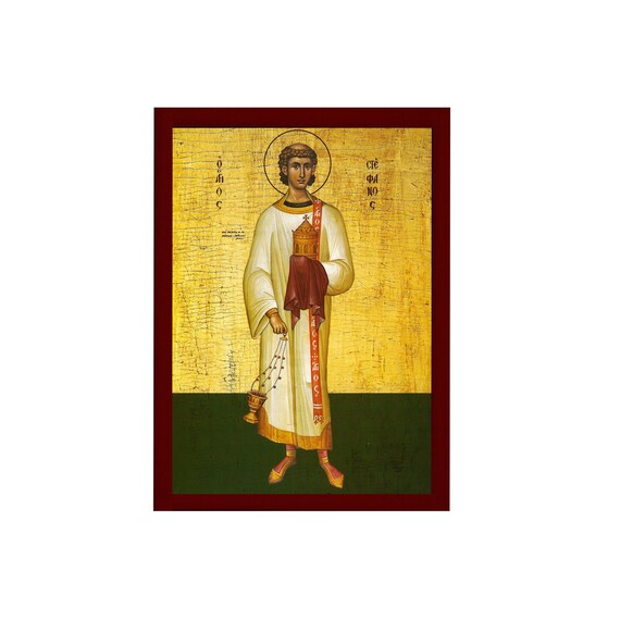 Saint Stephen Icon Handmade Greek Orthodox Icon St Stephen - Etsy