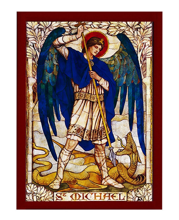 Archangel Michael Icon, Handmade Greek Orthodox Icon of St Michael