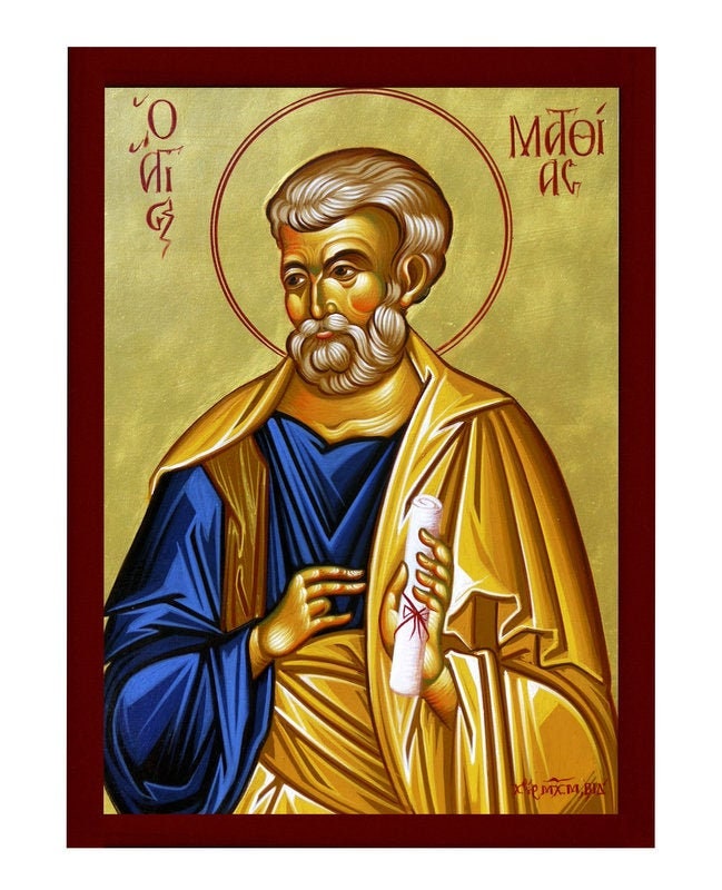 Saint Matthias the Apostle Orthodox Icon, Handmade Christian Wall Art ...