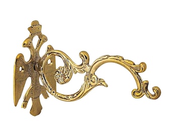 Vintage Christian Brass Hanging Wall Hook for Vigil Lamp or Censer Thurible, Handmade Greek Byzantine Eagle hook hangar, religious decor