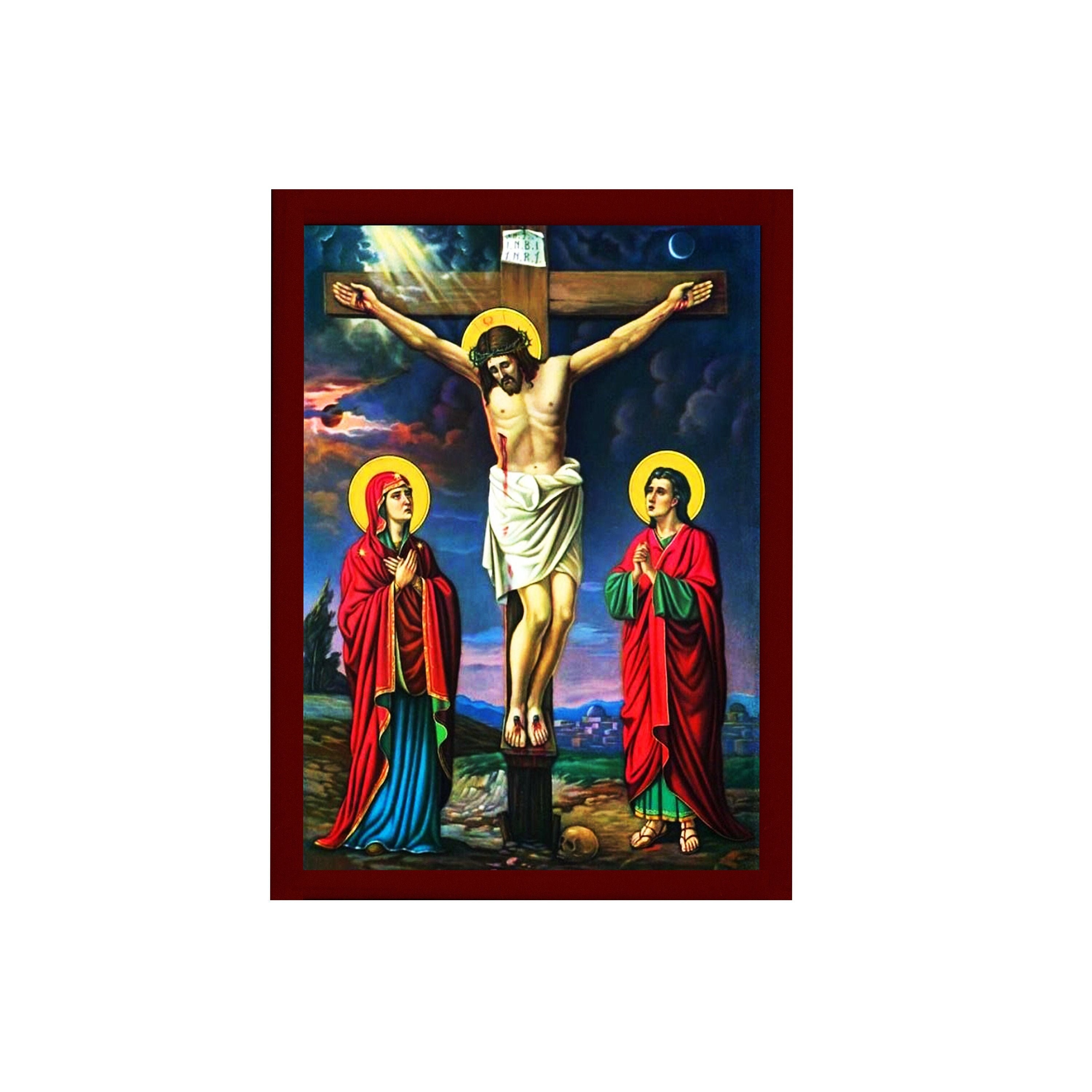 De Kruisiging Icoon Jezus Christus Heilig Kruis Handgemaakt - Etsy Nederland