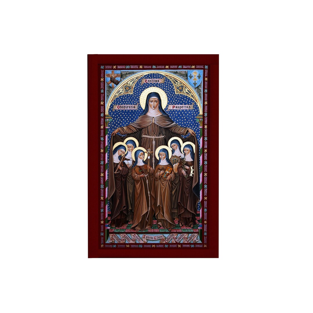 Saint Clare of Assisi Icon, Handmade Catholic Icon of Santa Clara De ...
