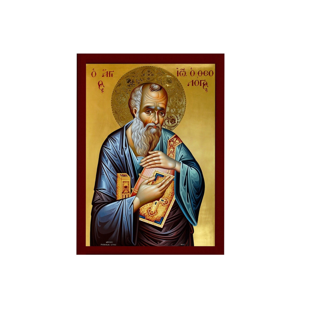 Saint John Evangelist Icon, Handmade Greek Orthodox Icon St John the ...