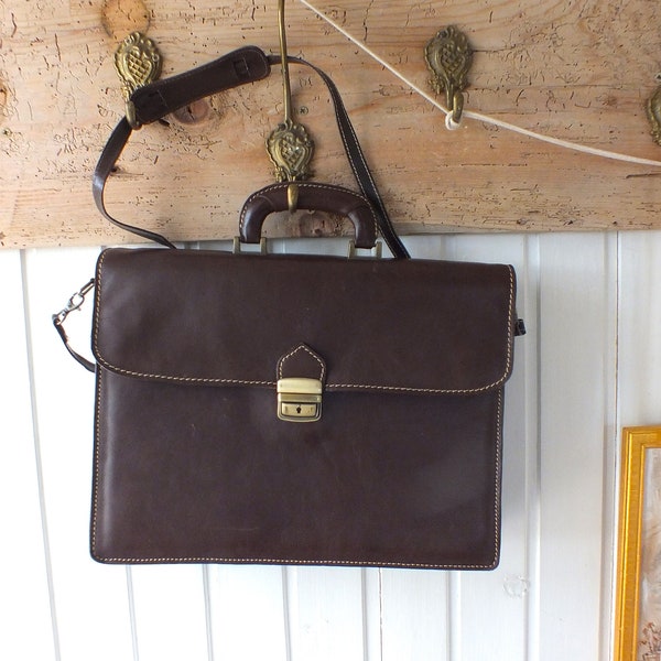 Vintage Leder Aktentasche Schultertasche Laptop Tablet usw.