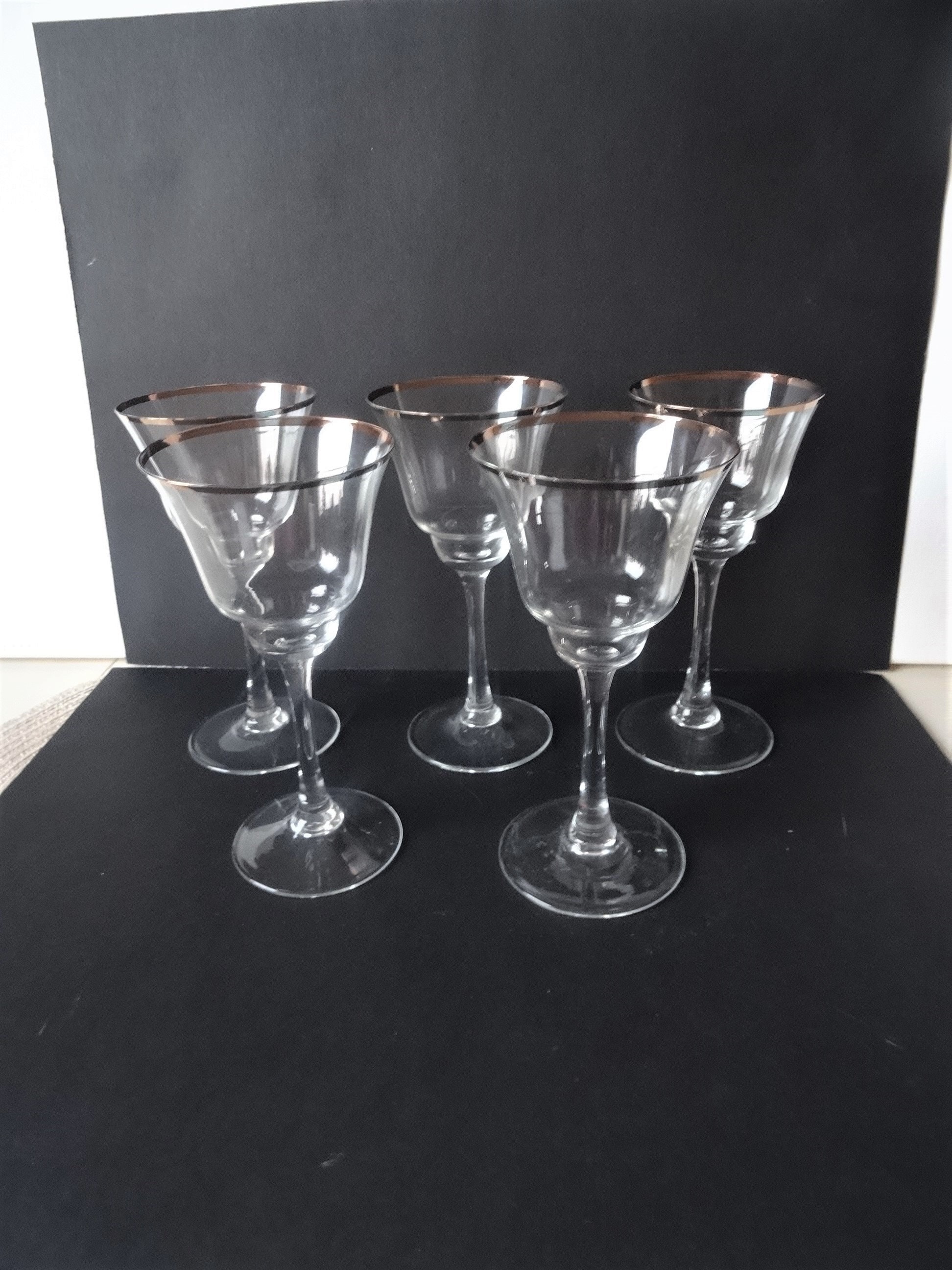 5 Very Fine Elegant 60s White Wine Wine Glasses Vintage Etsy UK