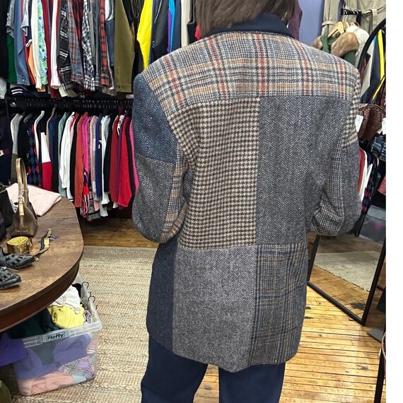 Casual Corner Patchwork Wool Blazer Jacket Navy B… - image 4