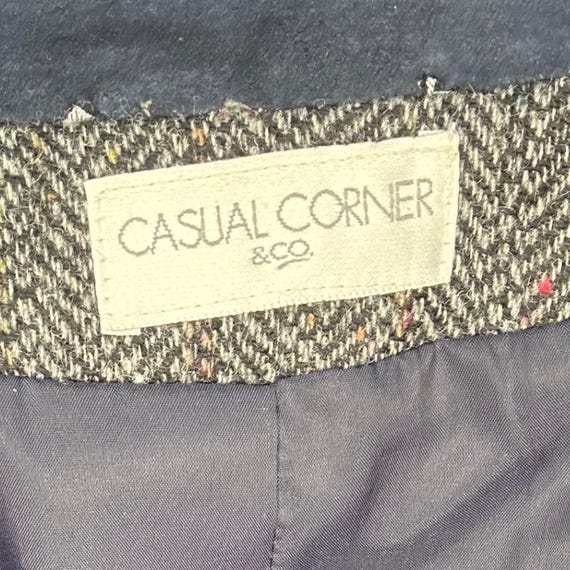 Casual Corner Patchwork Wool Blazer Jacket Navy B… - image 5