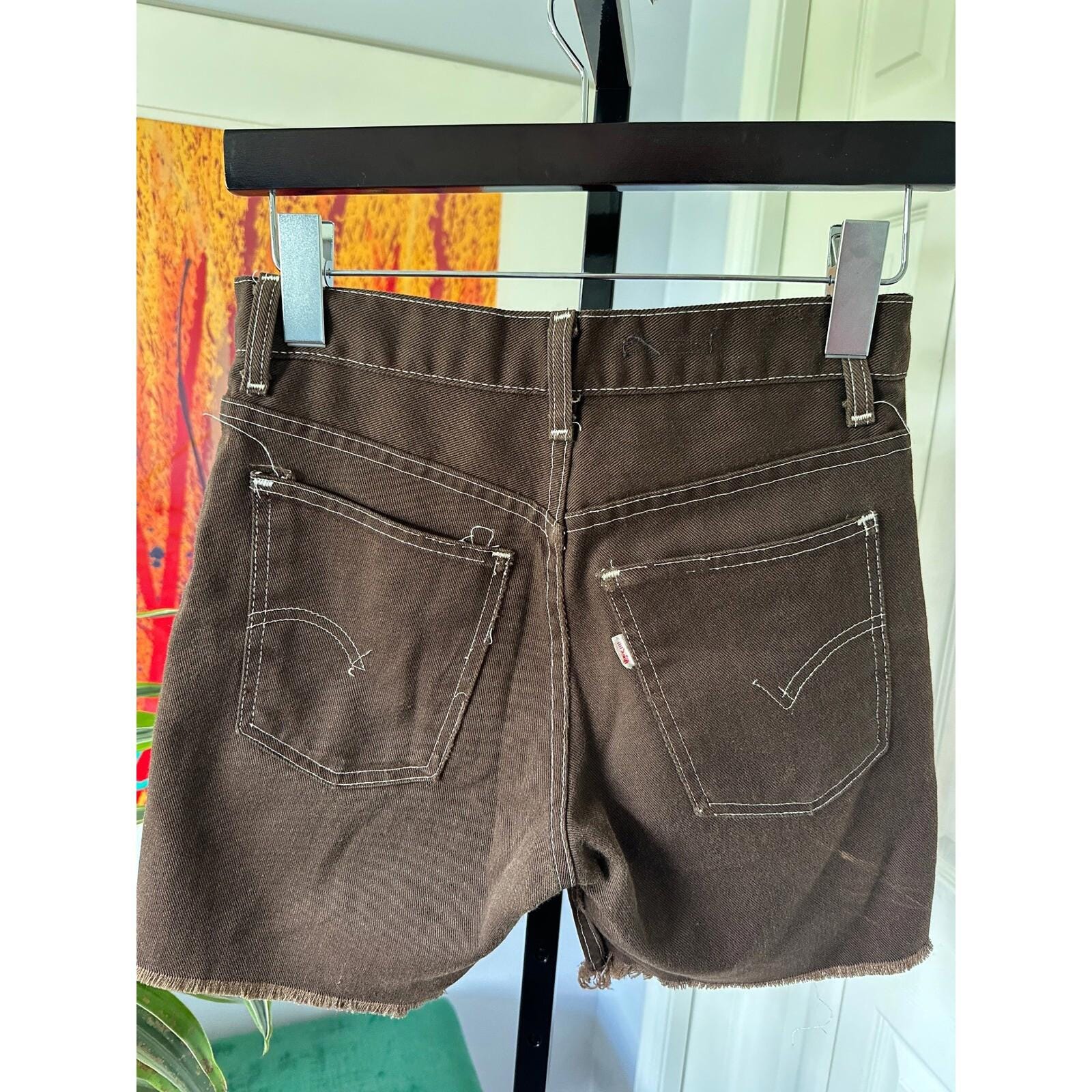 Vintage 60s 70s NOS Levi's Big E Womens Striped Shorts Sz 28