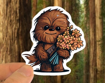 Cute, Chewbacca, Flowers, Sticker, Stickers, Star Wars, Wookie,