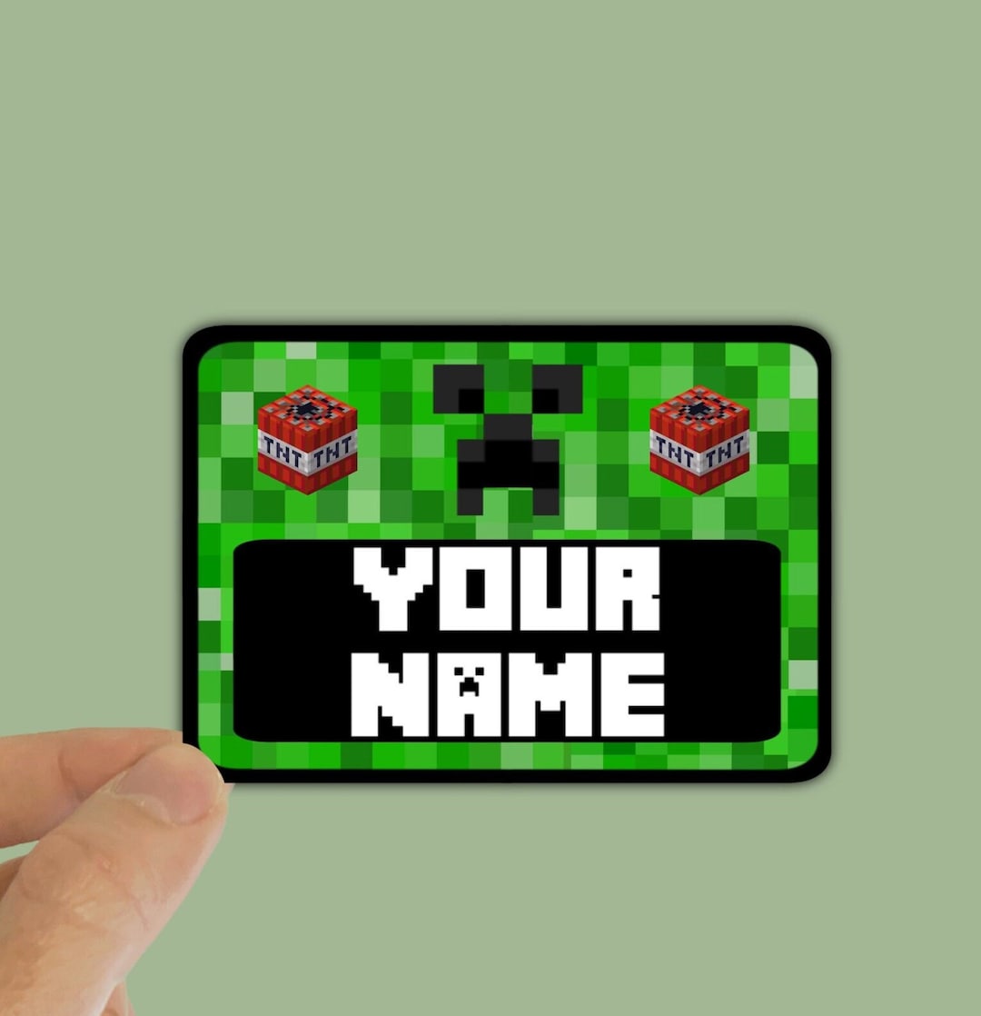 Creeper, Minecraft, Name Tags, Tags, Item Tags, School, Sticker, Back