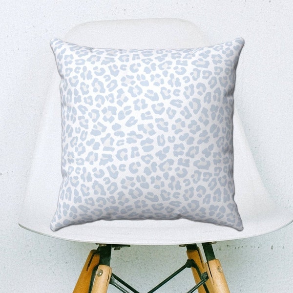 Blue Leopard Pillow Etsy