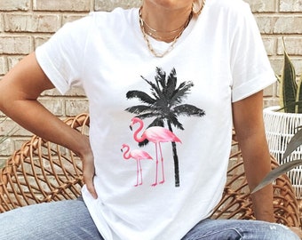 Flamingo Shirt Pink Flamingo Tshirt Flamingo Gift For Flamingo Lover Hawaii Tee Florida T-shirt