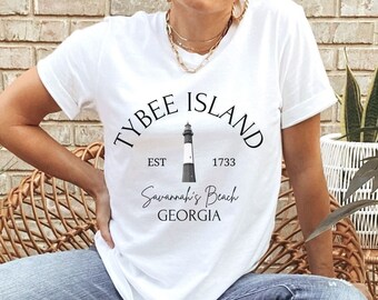 Tybee Island Lighthouse Shirt Tybee Island Georgia Beach Tee Savannah Beach Vacation Shirt Tybee Island Souvenir Gift