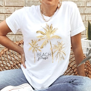 Beach please palm tree tshirt