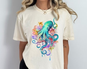 Octopus Shirt Octopus T Shirt Comfort Colors Shirt Ocean Animal Shirt Squid T-shirt Beachy Gift Ocean T Shirt Cute Octopus Tee