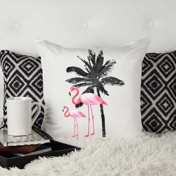 Flamingo Pillow Cover, Flamingo Pillow, Flamingo Decor, Pink Flamingo, Flamingo Gift, Coastal Pillow, Flamingo Cushion, Beach Decor Pillow