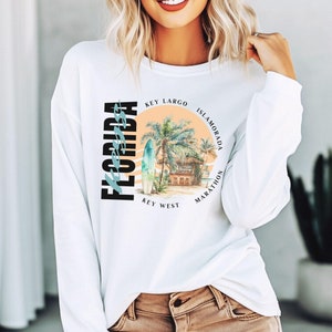 Florida Keys Long Sleeve Shirt Key West Shirt Islamorada TShirt Florida Beach T shirt Key West Gift Florida Tee Marathon FL Keys