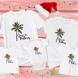 Deck the Palms Palm Tree Christmas Family Shirts Beach Christmas Matching Shirts Coastal Christmas Family tees Florida Holiday Tshirts