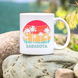 Sarasota Mug, Sarasota Florida, Sarasota Gift, Sarasota FL Souvenir,  Ceramic Coffee Mug Coastal Decor Beach Palm Tree Gift