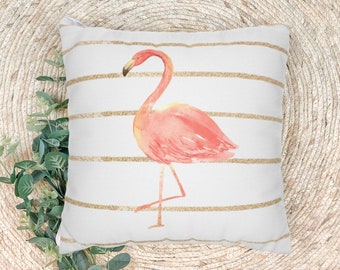 Flamingo Pillow Cover Flamingo Pillow Gift Flamingo Decor Pink Flamingo Coastal Pillow Flamingo Cushion Tropical Decor