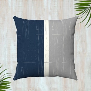 Color Block Pillow Cover, Modern Home Decor Minimalist Pillow Navy and Gray Throw Pillow Cover Only