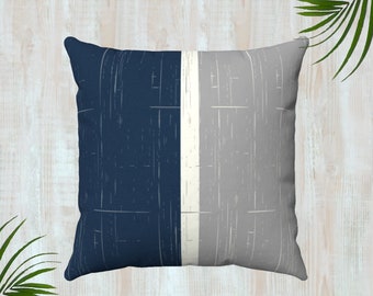 Color Block Pillow Cover, Modern Home Decor Minimalist Pillow Navy and Gray Throw Pillow Cover Only