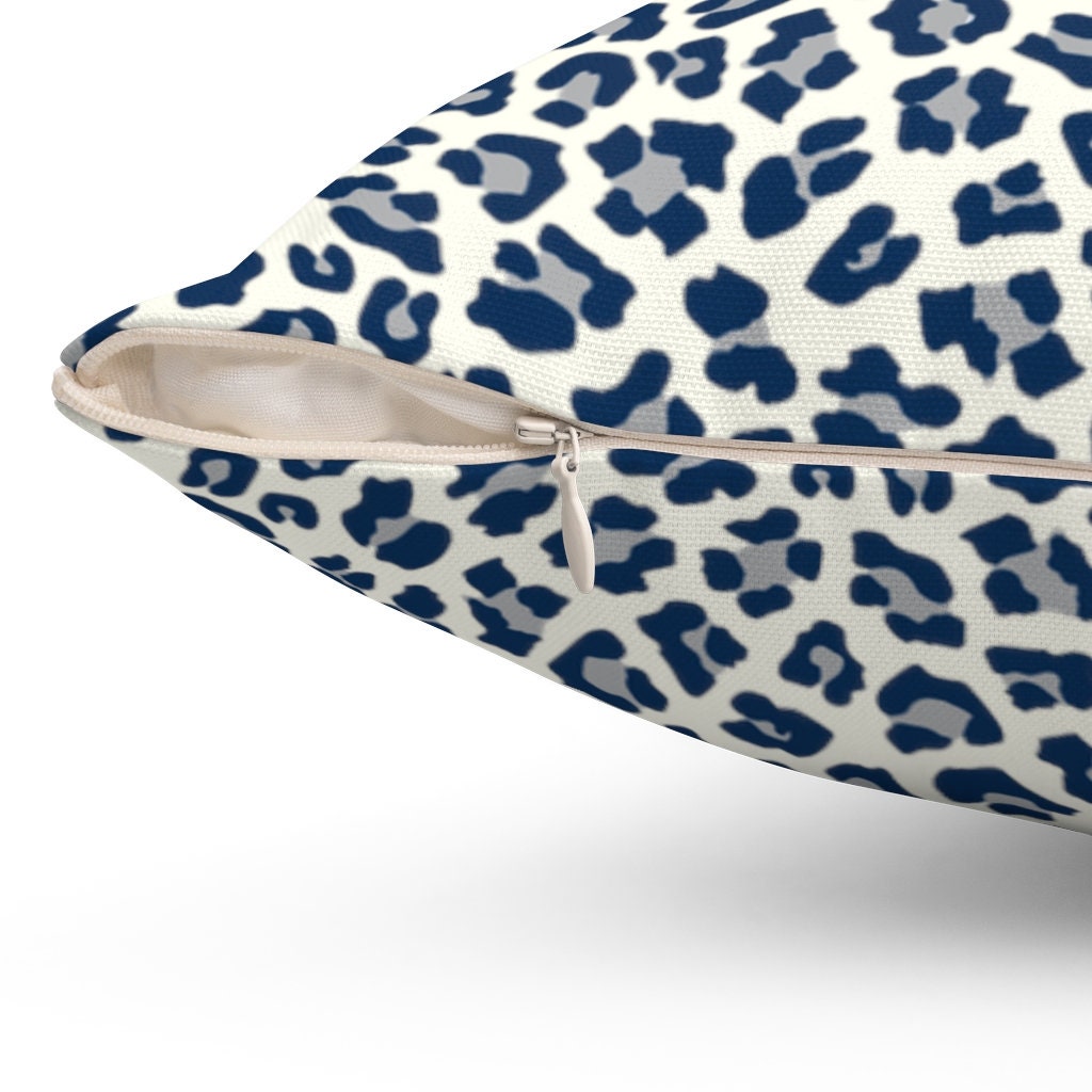 Blue Leopard Pillow Cover Cheetah Pillow Cover Navy Blue Etsy