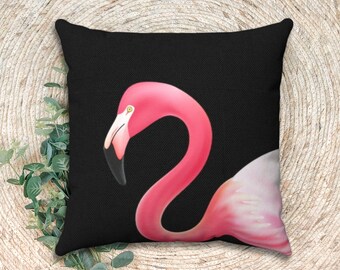Flamingo Pillow Pink Flamingo Pillow Cover Flamingo Decor Coastal Pillow Beach Decor Hawaii Throw Pillow Tropical Pillow Cover Only