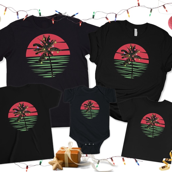 Coastal Christmas Matching Shirts, Beach Christmas Family Shirts, Matching Family PJs tops, Holiday Family Tshirts, Mom Dad Baby Toddler Kid