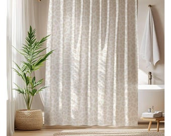 Beige Leopard Print Shower Curtain Leopard Bathroom Decor Animal Print Home Decor Gift Minimalist Trendy Beige and Tan Shower Curtain