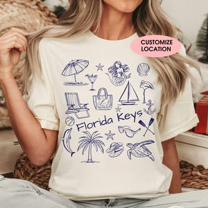 Florida Keys Shirt Key West T-Shirt Islamorada TShirt Florida Beach T shirt Florida Tee Gift Florida Keys Tee Marathon FL Keys Customize