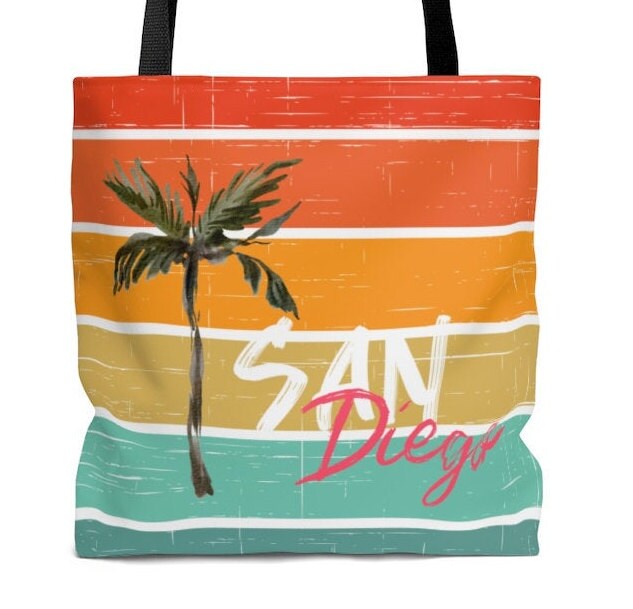 CafePress San Diego California Tote Bag – Natural Canvas Reusable Shopping Bag With Printed Design