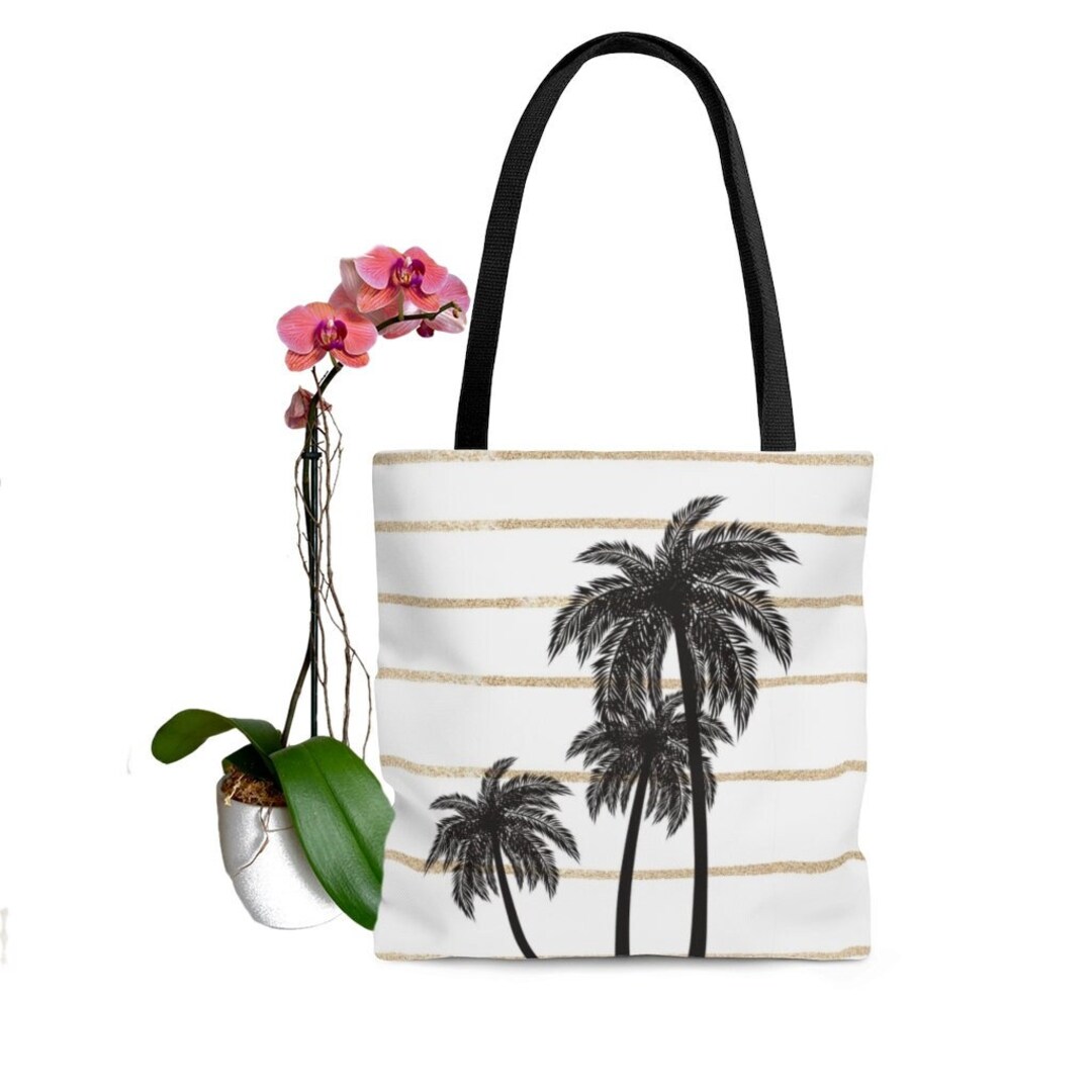 Palm Tree Tote, Beach Tote, Palm Tree Beach Bag, Tropical Tote Bag ...