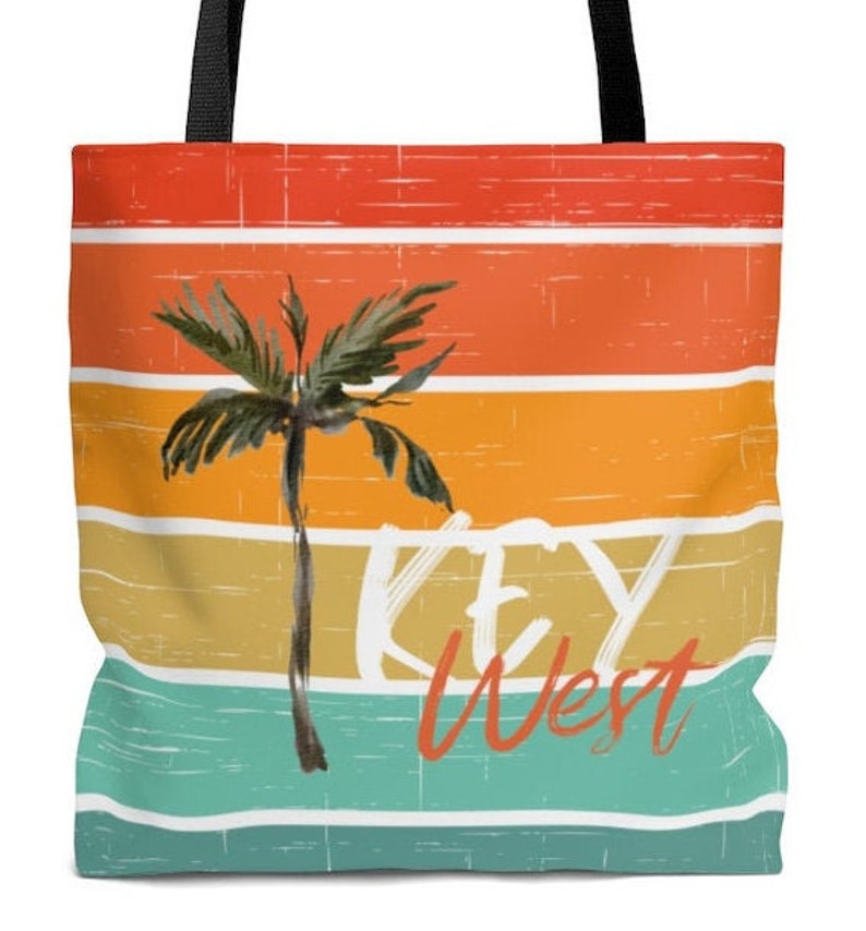 CafePress Key West Florida Canvas Tote Bag - Reusable Natural Canvas Shopping Bag, Two Sizes Available