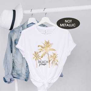 Beach please palm tree tshirt