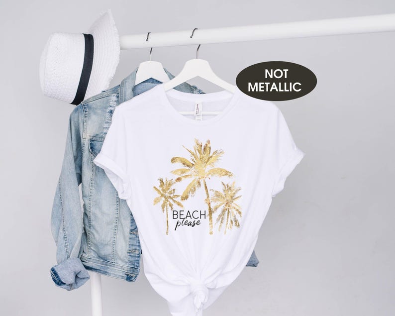 Beach please palm tree tshirt