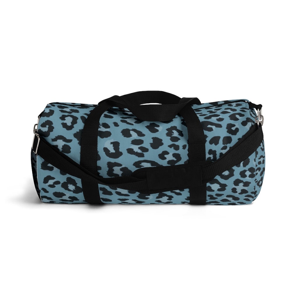 Leopard Duffle Bag Blue Leopard Print Duffel Bag Animal Etsy