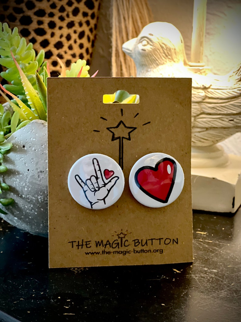 American Sign Language I Love You 1.25 2 Pack Button Pin - Etsy