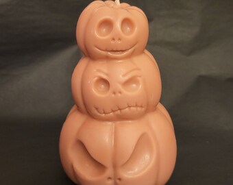 Beeswax Halloween Pumpkin Candle, Jack O' Lantern Decor