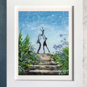 The Children, Tresco, Isles of Scilly, Paper Collage Art Print.