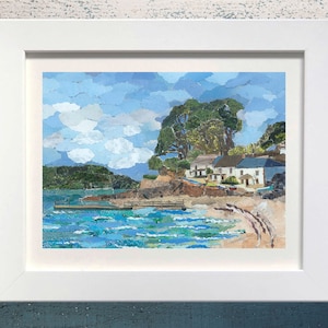 Helford Passage, Falmouth, Cornwall, Collage Art, Made In Cornwall, Junk Mail Art