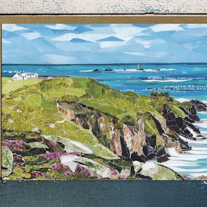 Land’s End, Cornouailles, Carte de vœux vierge, Paper Collage Art