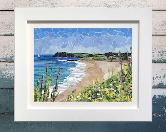 Gylly Beach, Falmouth Cornwall Art Print - Made in Cornwall, Junk Mail Art