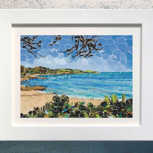 Trebah Beach, Cornwall Art Print Collage