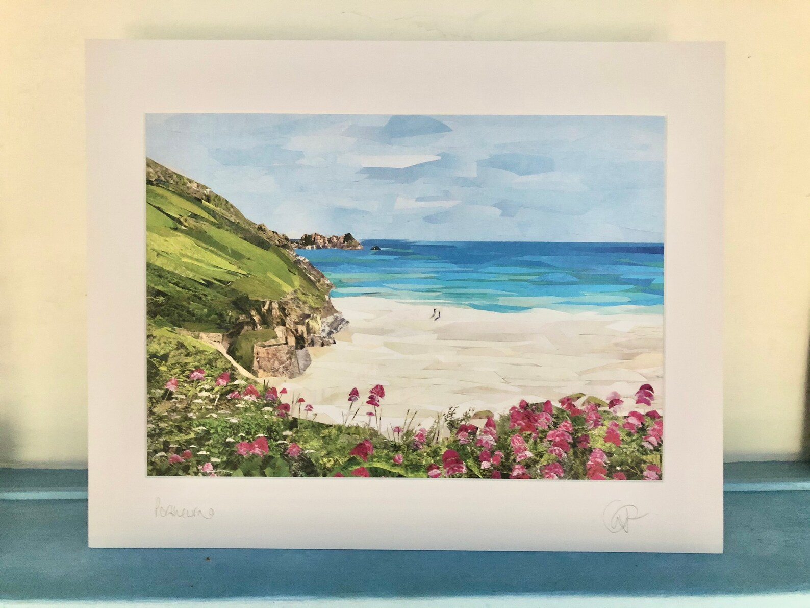 Porthcurno Beach Cornwall Collage Art Print Junk Mail Art Etsy UK