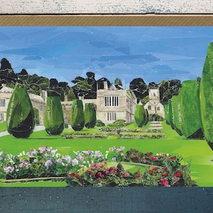 Lanhydrock, Cornwall, Cartão de felicitações em branco, Arte de colagem de papel