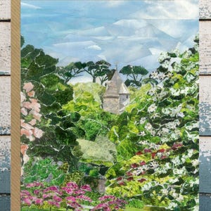 Jardin de Trelissick, Cornouailles, carte de collage.